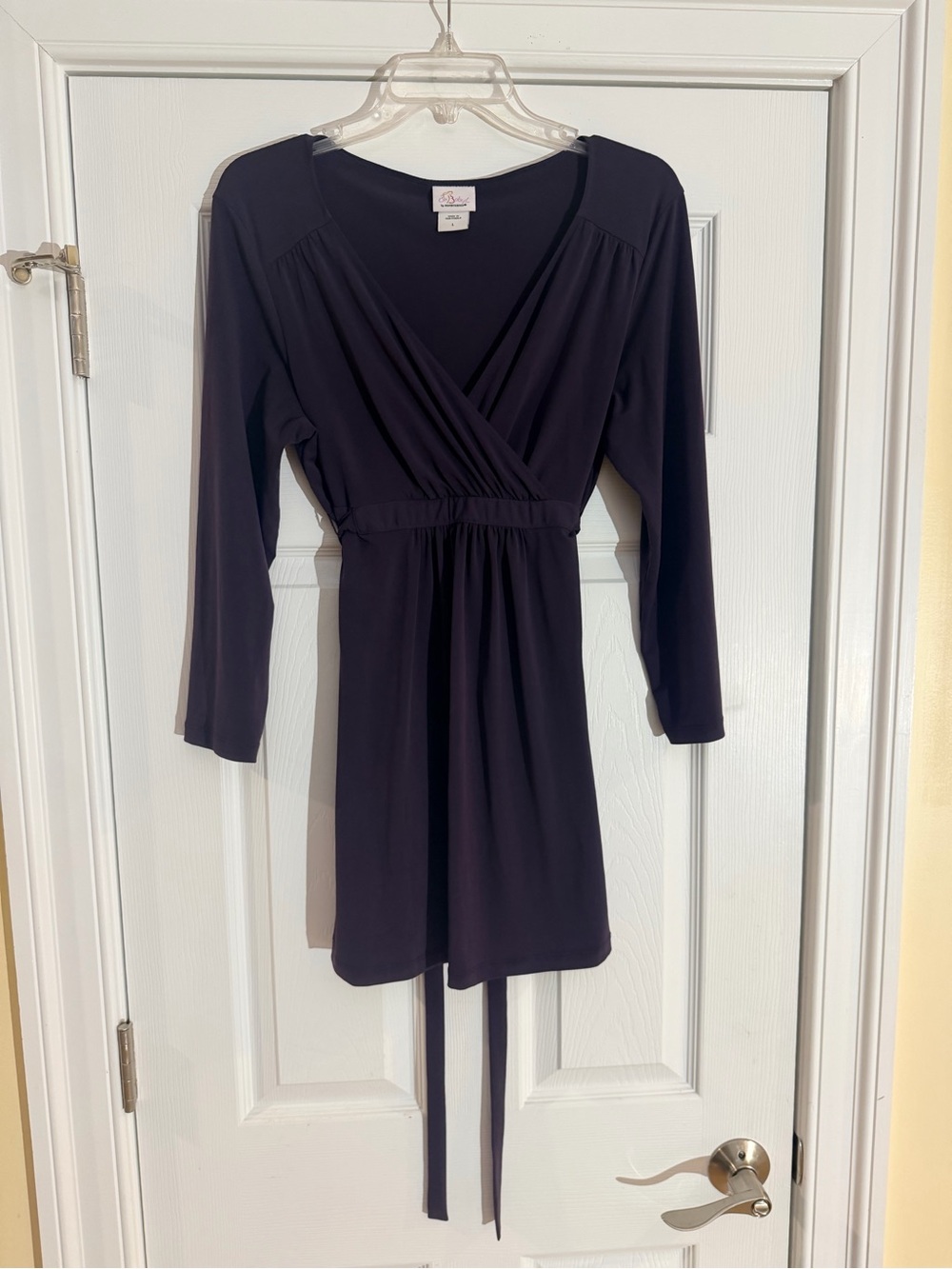 Ladies Size Large "Oh Baby! Motherhood" Wrap-Style Long Sleeve Maternity Dress